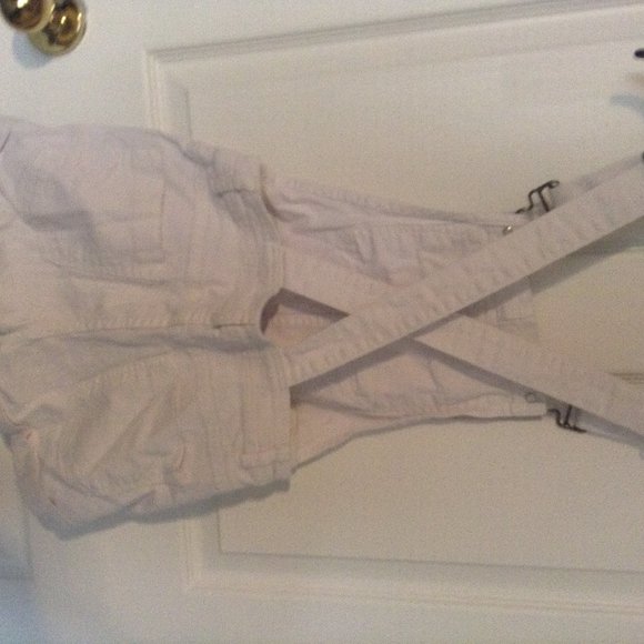 White Overall Shorts - Picture 2 of 2